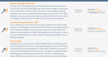 Storage Auction Forum